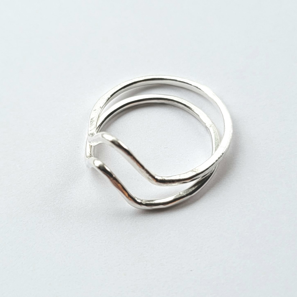 Fine Silver "Peaks" Stacking Rings - Picture 3 of 8